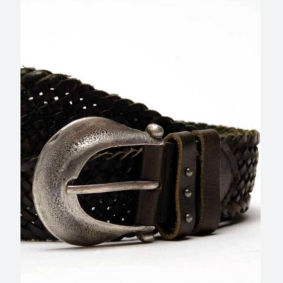 NEW Free People Brix Belt  genuine leather in Tapenade 259 3S2